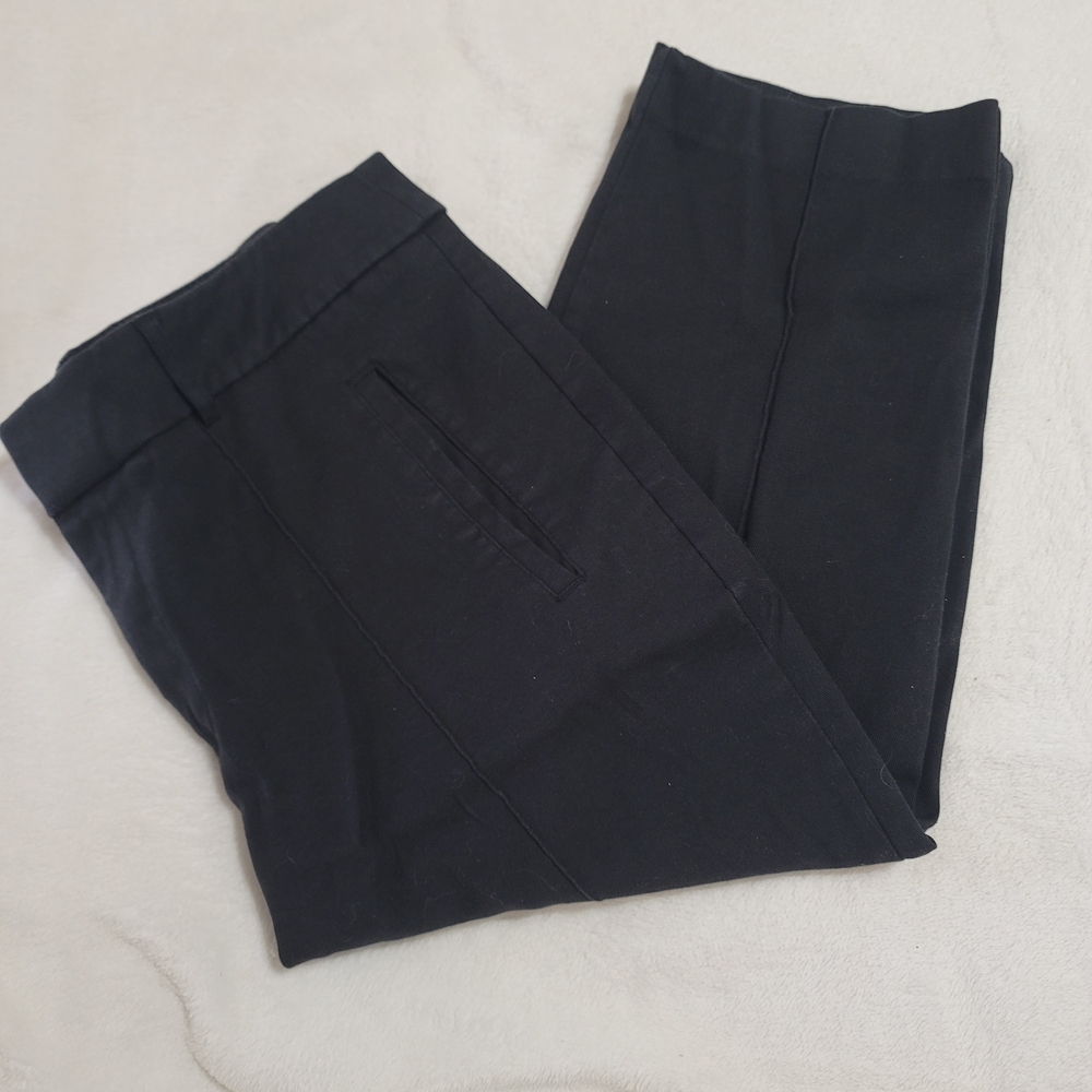 Time Tru Womens Black‎ Capri Pants Sz 14 Dress Slacks Trousers Cotton Blend